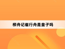 柳舟记崔行舟是皇子吗