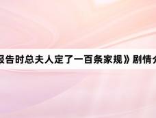 《报告时总夫人定了一百条家规》剧情介绍