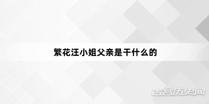 繁花汪小姐父亲是干什么的