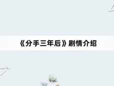 《分手三年后》剧情介绍