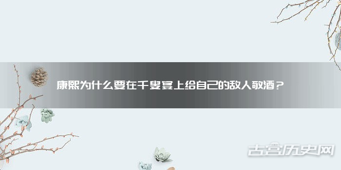 康熙为什么要在千叟宴上给自己的敌人敬酒？