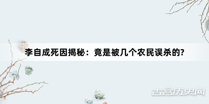 李自成死因揭秘：竟是被几个农民误杀的?