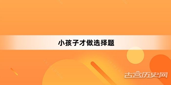 “小孩子才做选择题”网络梗词解释