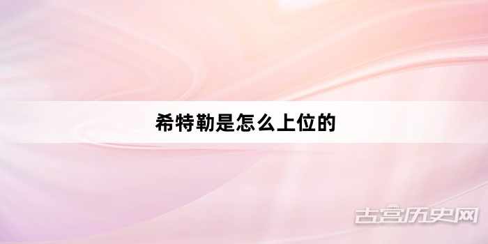 希特勒是怎么上位的