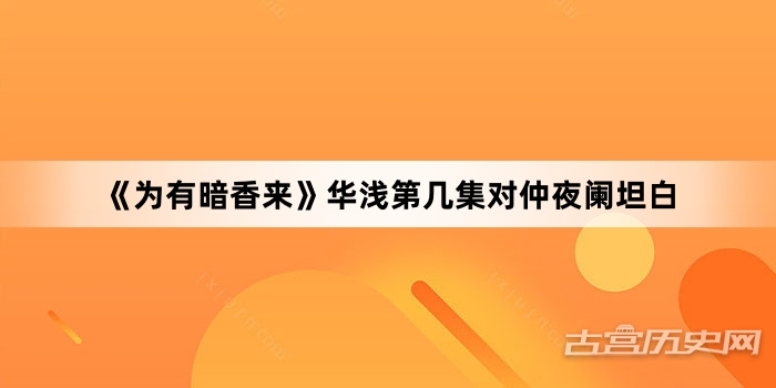 《为有暗香来》华浅第几集对仲夜阑坦白