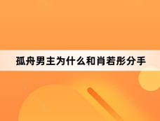 孤舟男主为什么和肖若彤分手
