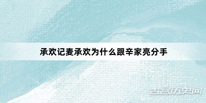 承欢记麦承欢为什么跟辛家亮分手