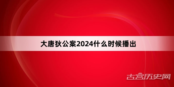 大唐狄公案2024什么时候播出