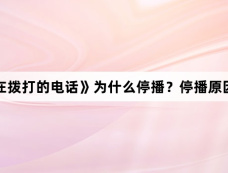 《现在拨打的电话》为什么停播?停播原因介绍