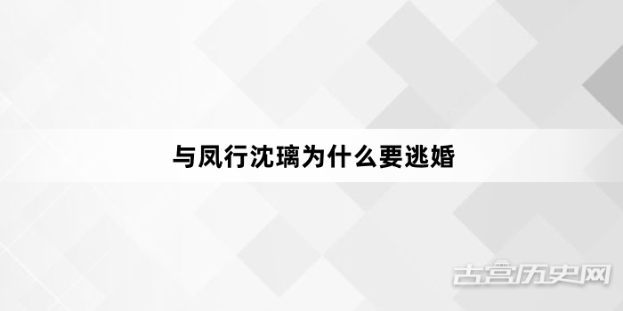 与凤行沈璃为什么要逃婚