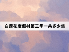 白莲花度假村第三季一共多少集