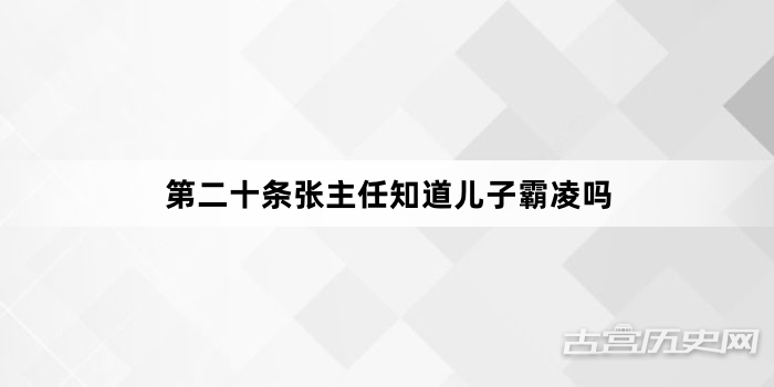 第二十条张主任知道儿子霸凌吗
