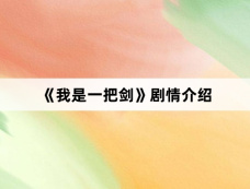 《我是一把剑》剧情介绍