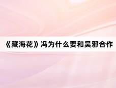 《藏海花》冯为什么要和吴邪合作