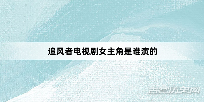 追风者电视剧女主角是谁演的