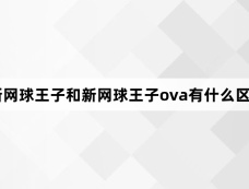 新网球王子和新网球王子ova有什么区别