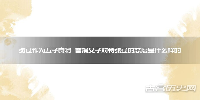 张辽作为五子良将 曹操父子对待张辽的态度是什么样的