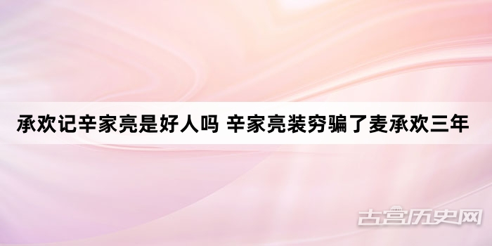 承欢记辛家亮是好人吗 辛家亮装穷骗了麦承欢三年