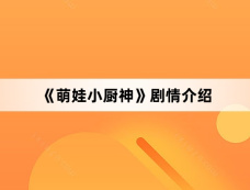 《萌娃小厨神》剧情介绍