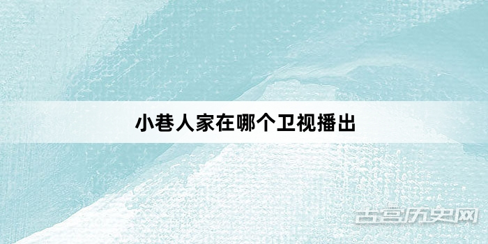 小巷人家在哪个卫视播出