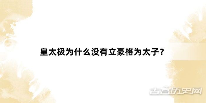 皇太极为什么没有立豪格为太子？