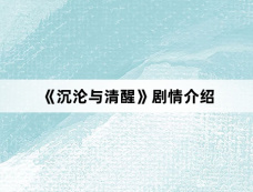 《沉沦与清醒》剧情介绍