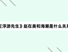 《浮游先生》赵在美和海潮是什么关系