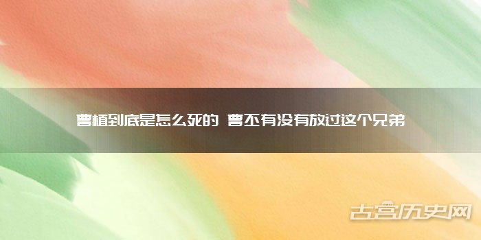 曹植到底是怎么死的 曹丕有没有放过这个兄弟