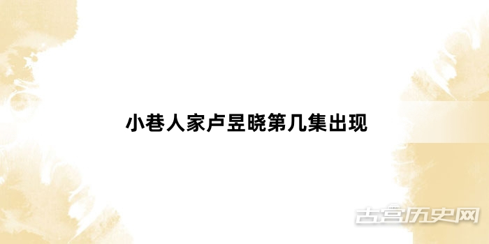 小巷人家卢昱晓第几集出现
