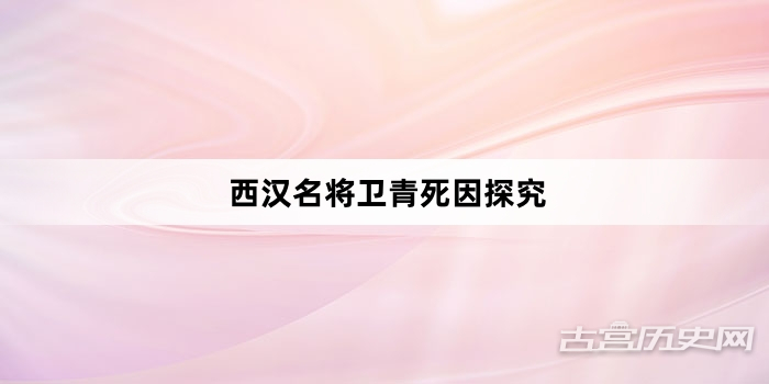 西汉名将卫青死因探究