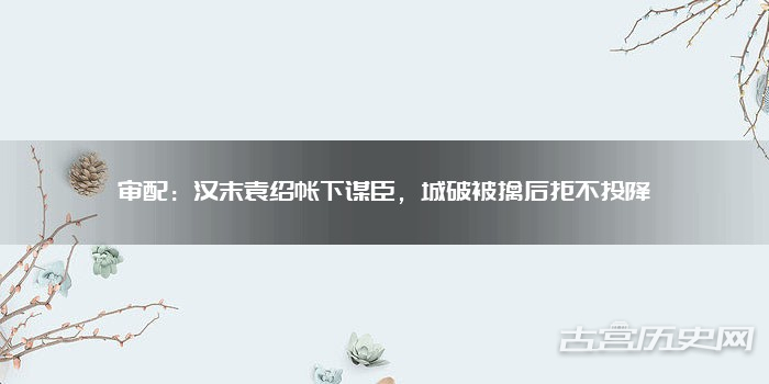 审配：汉末袁绍帐下谋臣，城破被擒后拒不投降