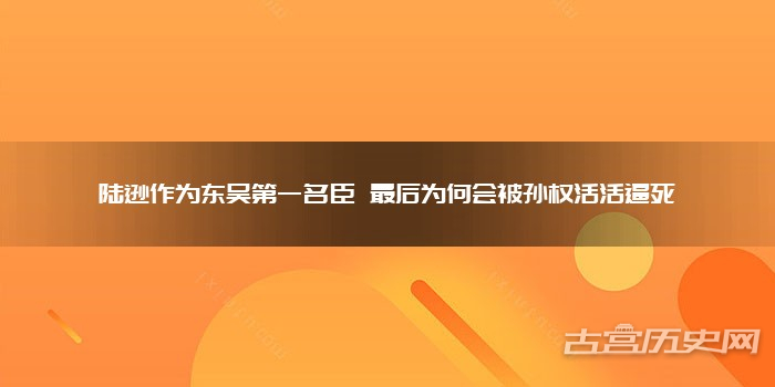 陆逊作为东吴第一名臣 最后为何会被孙权活活逼死