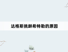 达格斯挑衅希特勒的原因