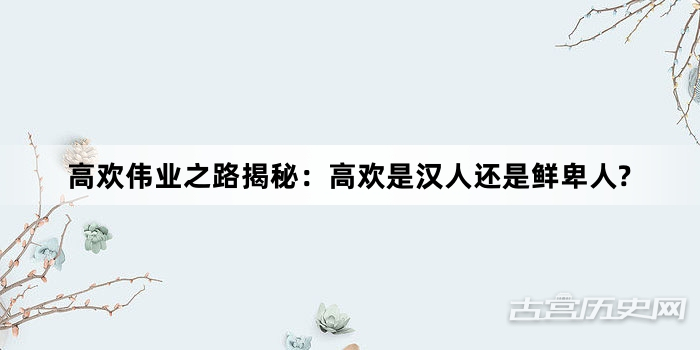 高欢伟业之路揭秘：高欢是汉人还是鲜卑人?