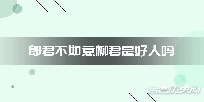 郎君不如意柳君是好人吗
