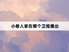 小巷人家在哪个卫视播出