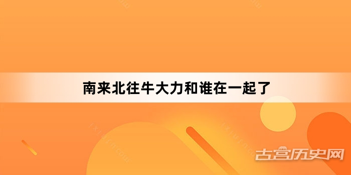 南来北往牛大力和谁在一起了