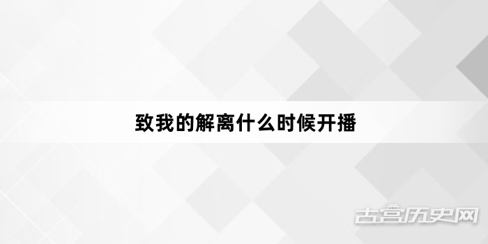 致我的解离什么时候开播