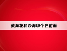 藏海花和沙海哪个在前面