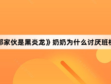 《那家伙是黑炎龙》奶奶为什么讨厌班柱延