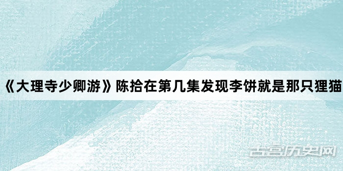 《大理寺少卿游》陈拾在第几集发现李饼就是那只狸猫