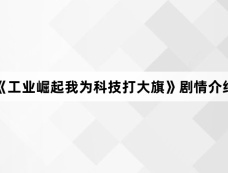 《工业崛起我为科技打大旗》剧情介绍