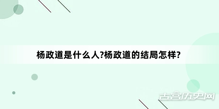 杨政道是什么人?杨政道的结局怎样?