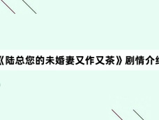 《陆总您的未婚妻又作又茶》剧情介绍