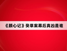 《颜心记》癸草案幕后真凶是谁