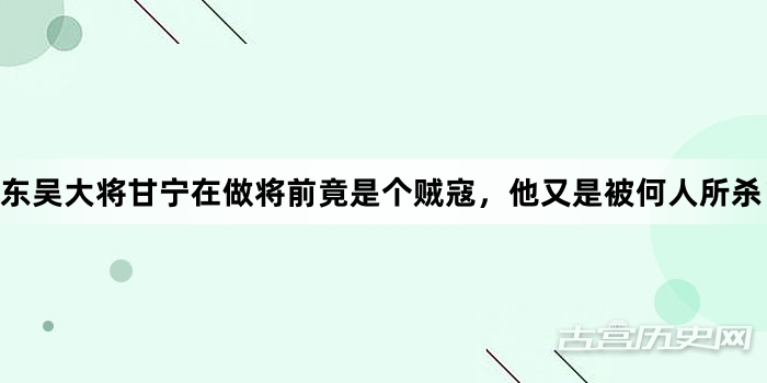 东吴大将甘宁在做将前竟是个贼寇，他又是被何人所杀？