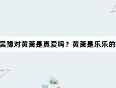 《宿敌》吴豫对黄萧是真爱吗?黄萧是乐乐的替代品吗?