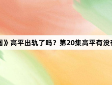 《好团圆》高平出轨了吗?第20集高平有没有劈腿?