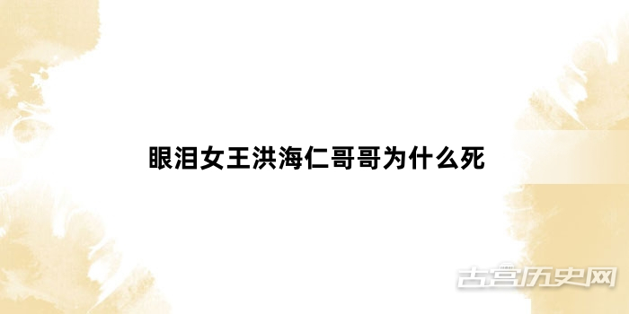 眼泪女王洪海仁哥哥为什么死