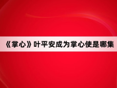 《掌心》叶平安成为掌心使是哪集